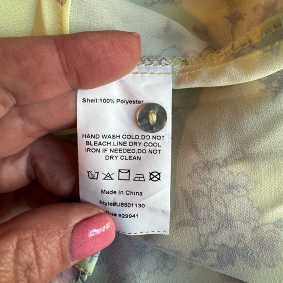 Suzanne Betro Floral Dress Medium Fairycore Whimsical Yellow Feminine Beachy - Picture 8 of 9